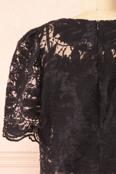Selah Black Lace Top w/ Cropped Camisole | Boutique 1861 back close-up