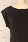 Selana Black Knit Maxi Dress w/ Back Slit | La petite garçonne back close-up