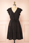 Selenia Black A-line Dress w/ Adjustable Waist | Boutique 1861 front view