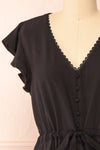 Selenia Black A-line Dress w/ Adjustable Waist | Boutique 1861 front