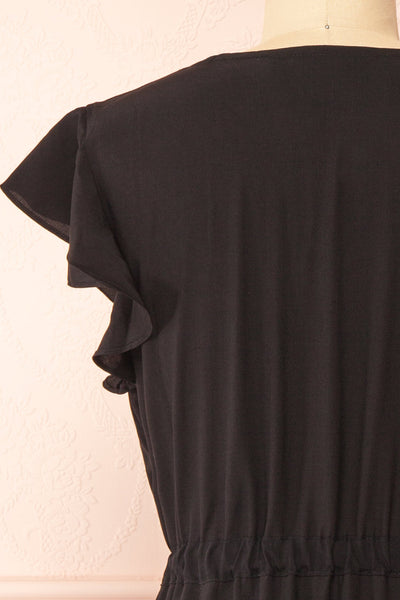 Selenia Black A-line Dress w/ Adjustable Waist | Boutique 1861 back