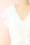 Selenia White A-line Dress w/ Adjustable Waist | Boutique 1861 front