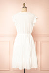 Selenia White A-line Dress w/ Adjustable Waist | Boutique 1861 back view
