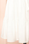 Selenia White A-line Dress w/ Adjustable Waist | Boutique 1861 bottom