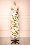 Selvi Ivory Floral Cowl Neck Midi Dress | Boutique 1861 front view