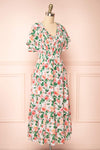Senna Floral Midi Dress w/ Ruched Bust | Boutique 1861 side view