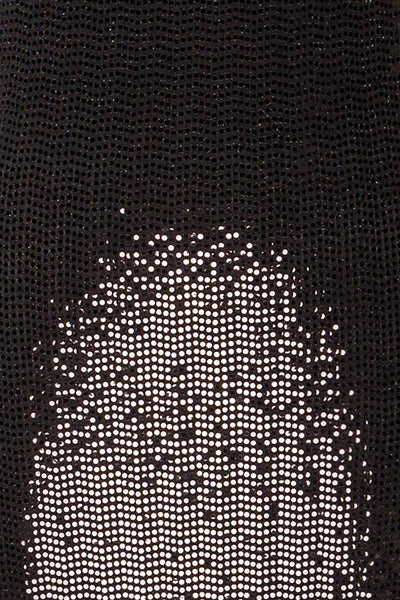 Seralie Black Sequin Maxi Dress w/ Slit | La petite garçonne fabric