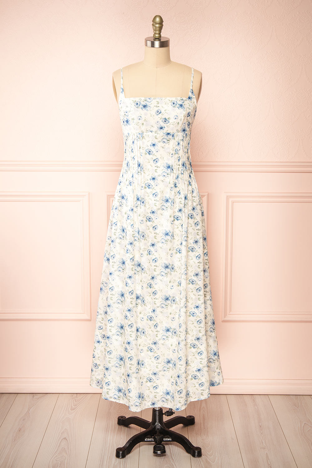 Seraphine | Corset Midi Floral Dress