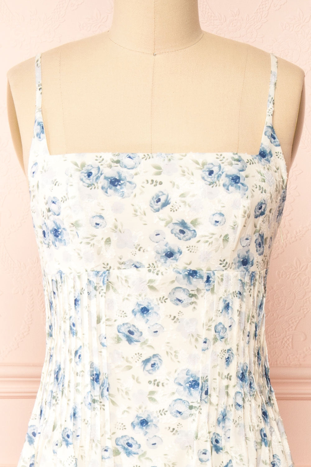 Seraphine Corset Midi Floral Dress | Boutique 1861 front close-up