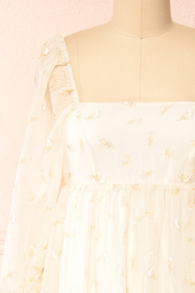 Serenella Maxi Floral Babydoll Dress | Boutique 1861  front close-up