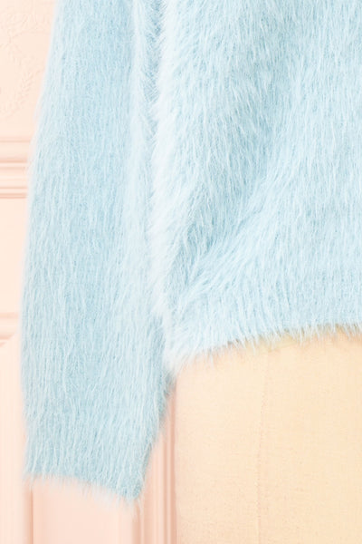 Serianna Fuzzy Button-Up Blue Cardigan | Boutique 1861 bottom