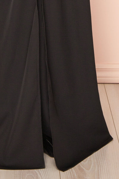 Serilda Maxi Black Dress w/ Slit | Boutique 1861 bottom