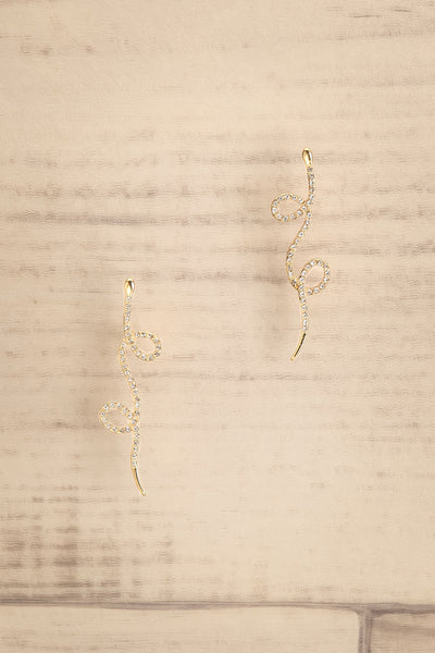 Serpentis Gold-Plated Crystal Snake Earrings | La petite garçonne