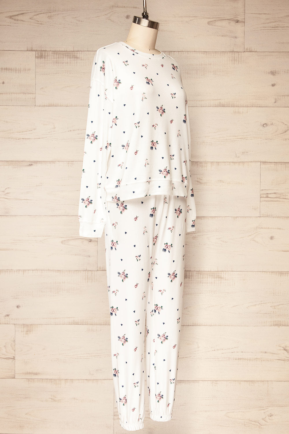 Set Brantford Floral White Loungewear Set | La petite garçonne  side view