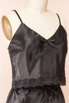 Set Cassiana Black Satin Pyjama Set | Boutique 1861  side