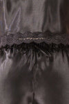 Set Cassiana Black Satin Pyjama Set | Boutique 1861  fabric