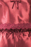 Set Cassiana Burugndy Satin Pyjama Set | Boutique 1861  fabric
