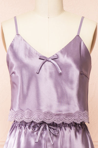 Set Cassiana Lilac Satin Pyjama Set | Boutique 1861 front