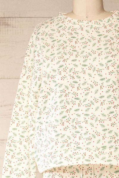 Set Corby Mistletoe Print Loungewear Set | Maison garçonne front close-up