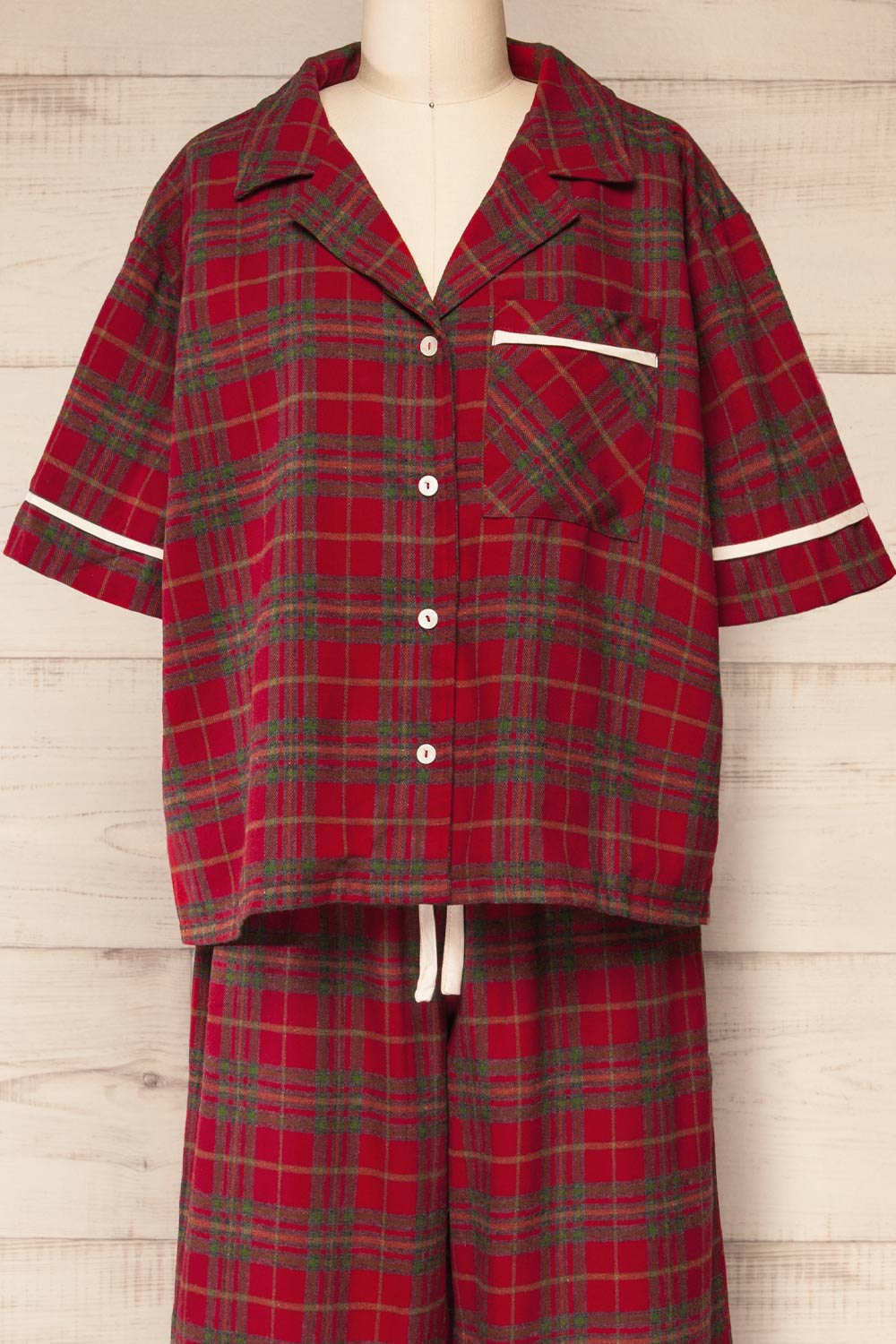 Set Lyla Red Plaid Pyjama Set | La petite garçonne top