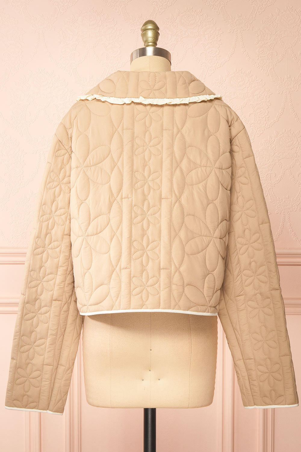 Set Ydrina Beige Quilted Jacket & Short | Boutique 1861 top back view