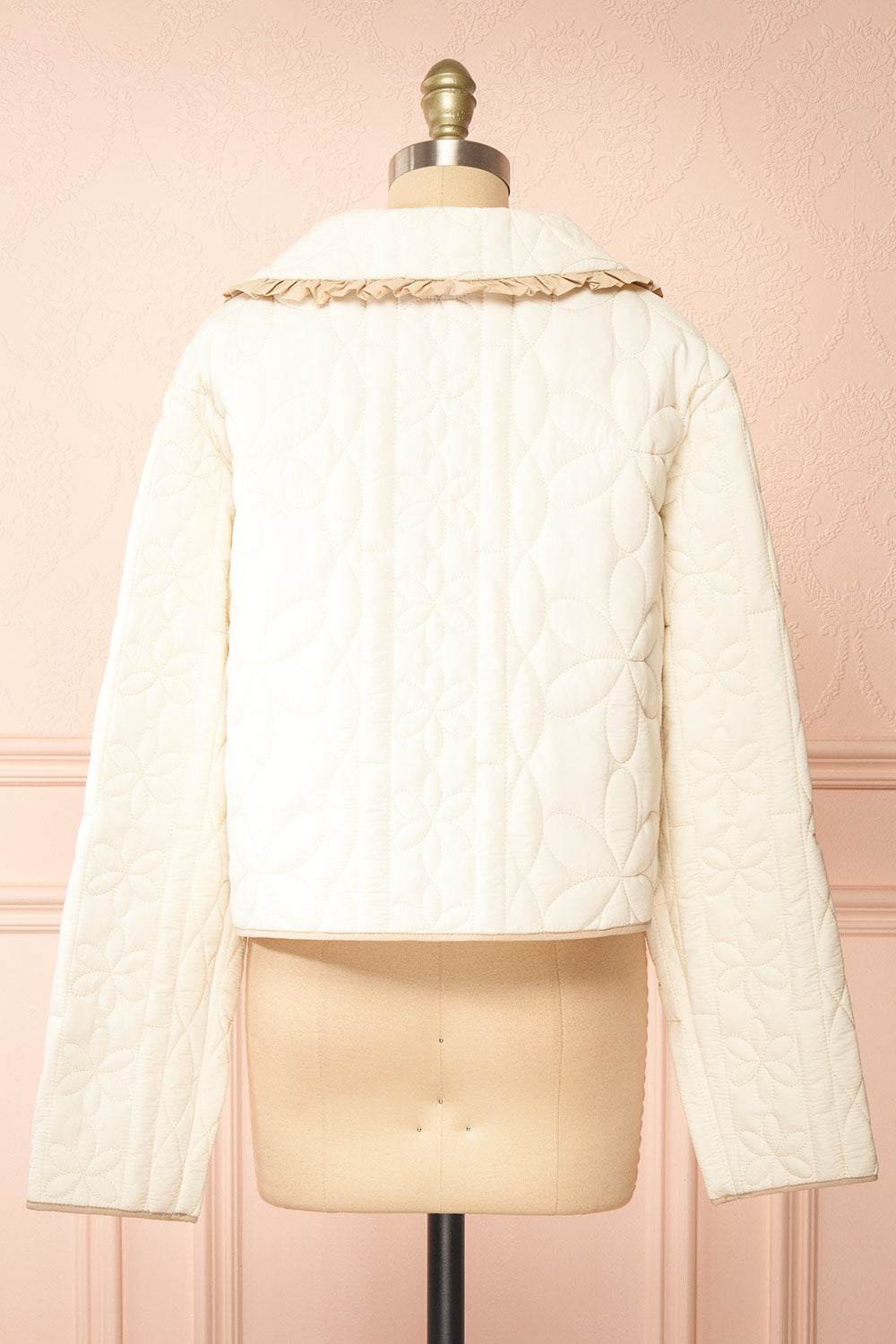 Set Ydrina Ivory Quilted Jacket & Short | Boutique 1861 top back view