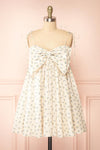 Soyeon Mini Floral Babydoll Dress w/ Bow in Front | Boutique 1861 front view