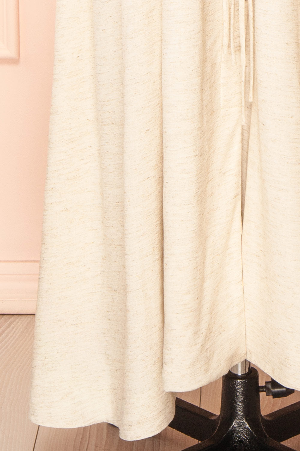 Shadida Beige Short-Sleeved Maxi Dress with Pockets | Boutique 1861 bottom