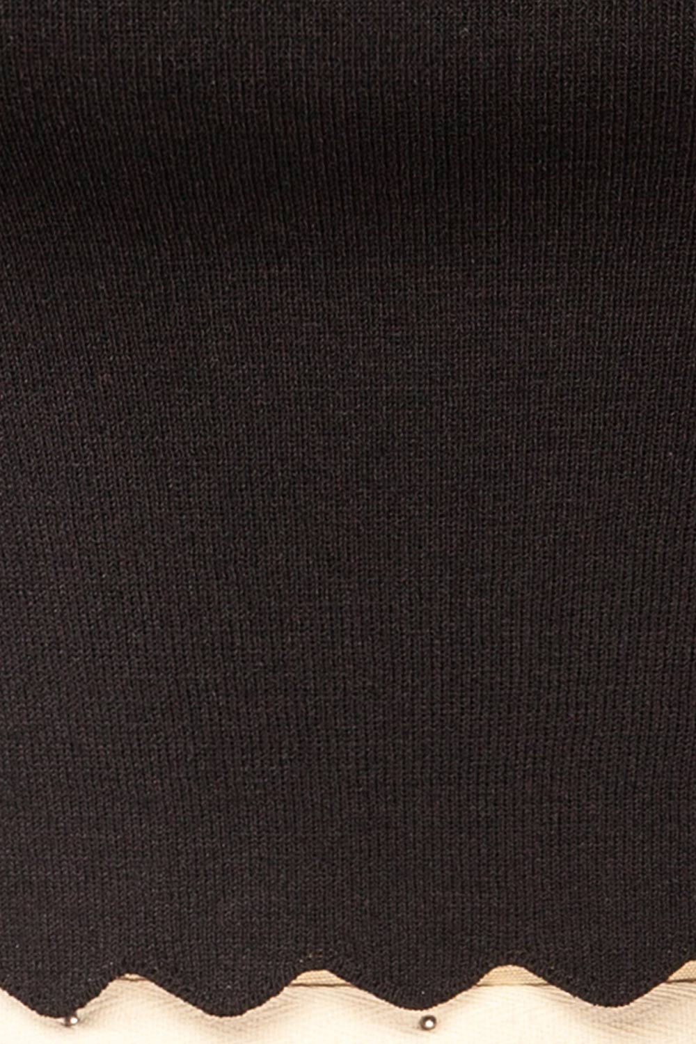 Shandaken Cropped Black Top w/ Scalloped Hem | La petite garçonne fabric 