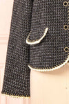 Shannon Black Tweed Blazer w/ Round Collar | Boutique 1861  bottom