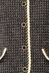 Shannon Black Tweed Blazer w/ Round Collar | Boutique 1861 fabric