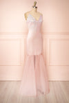 Shatta Pink Maxi Dress w/ Sequins and Tulle | Boutique 1861 side view