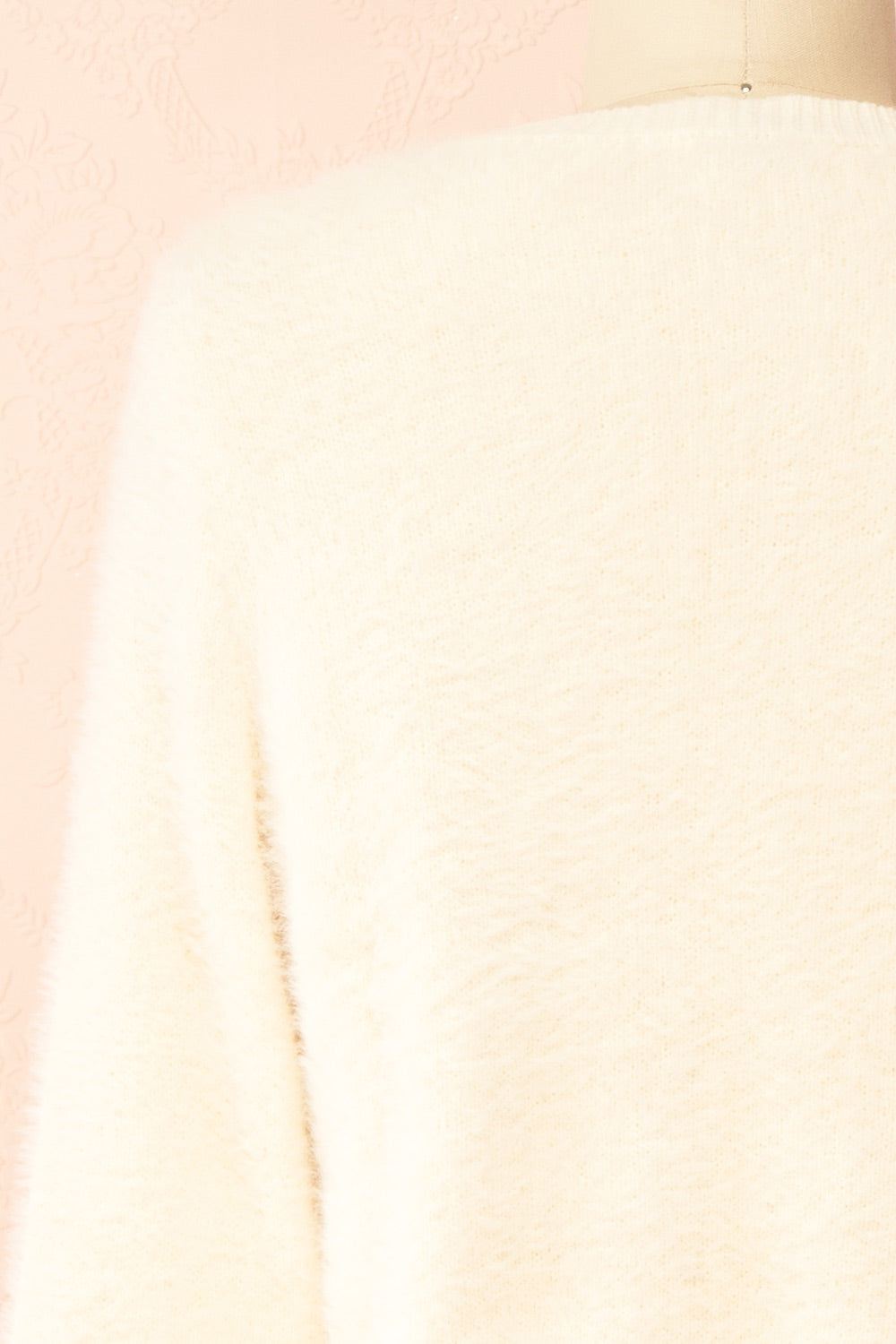 Shawna Ivory Fuzzy Knit Cardigan with Gold Buttons | Boutique 1861 back