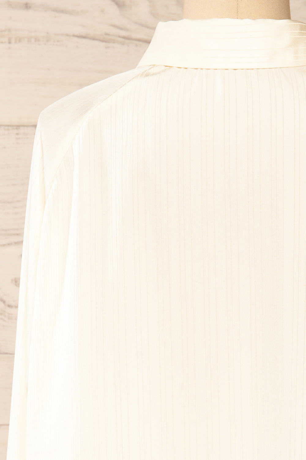 Sheffield Monochrome Striped Satin Shirt | La petite garçonne back close-up