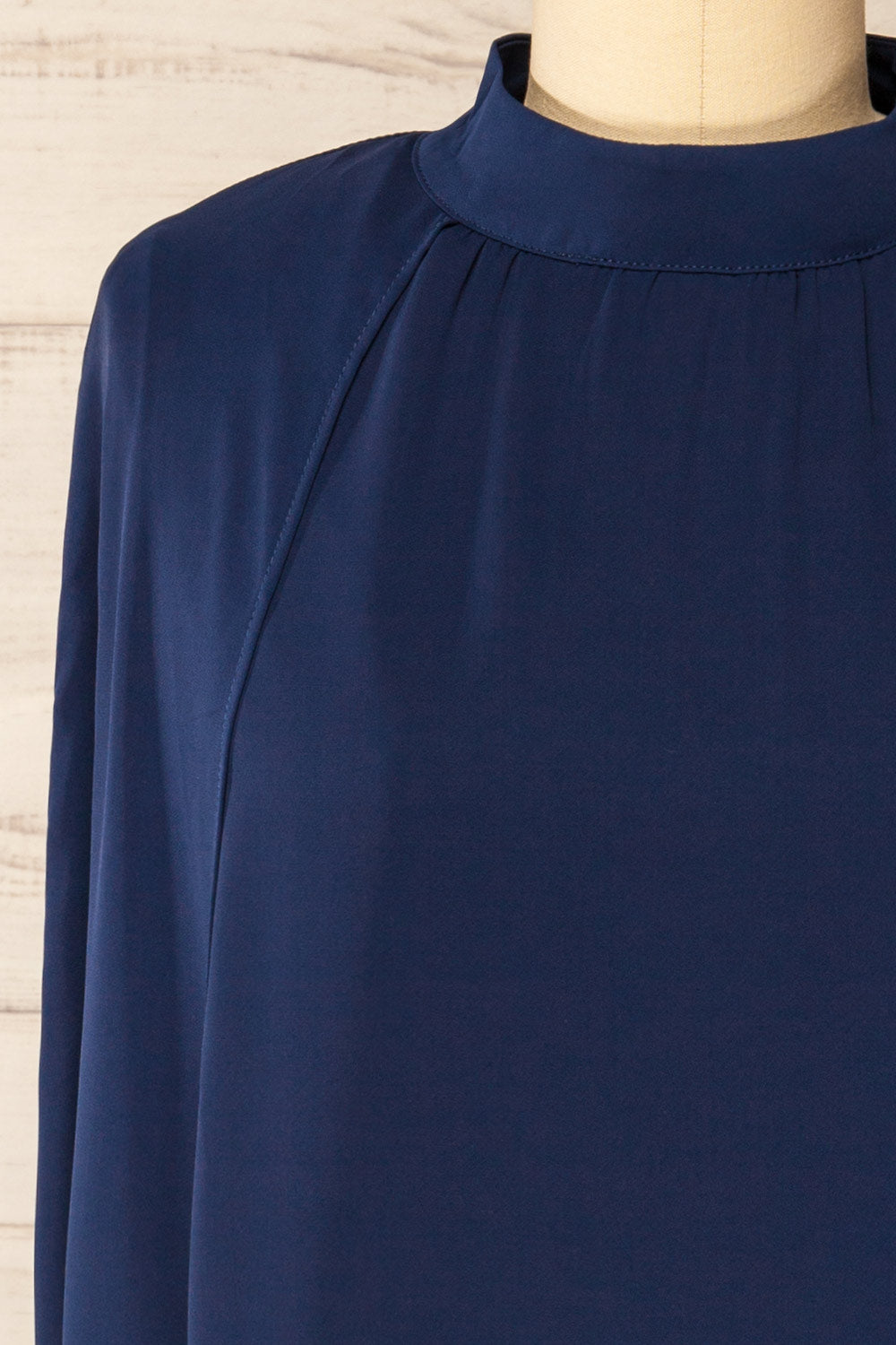 Shelby Short Navy Chiffon Dress w/ Cape | La petite garçonne front