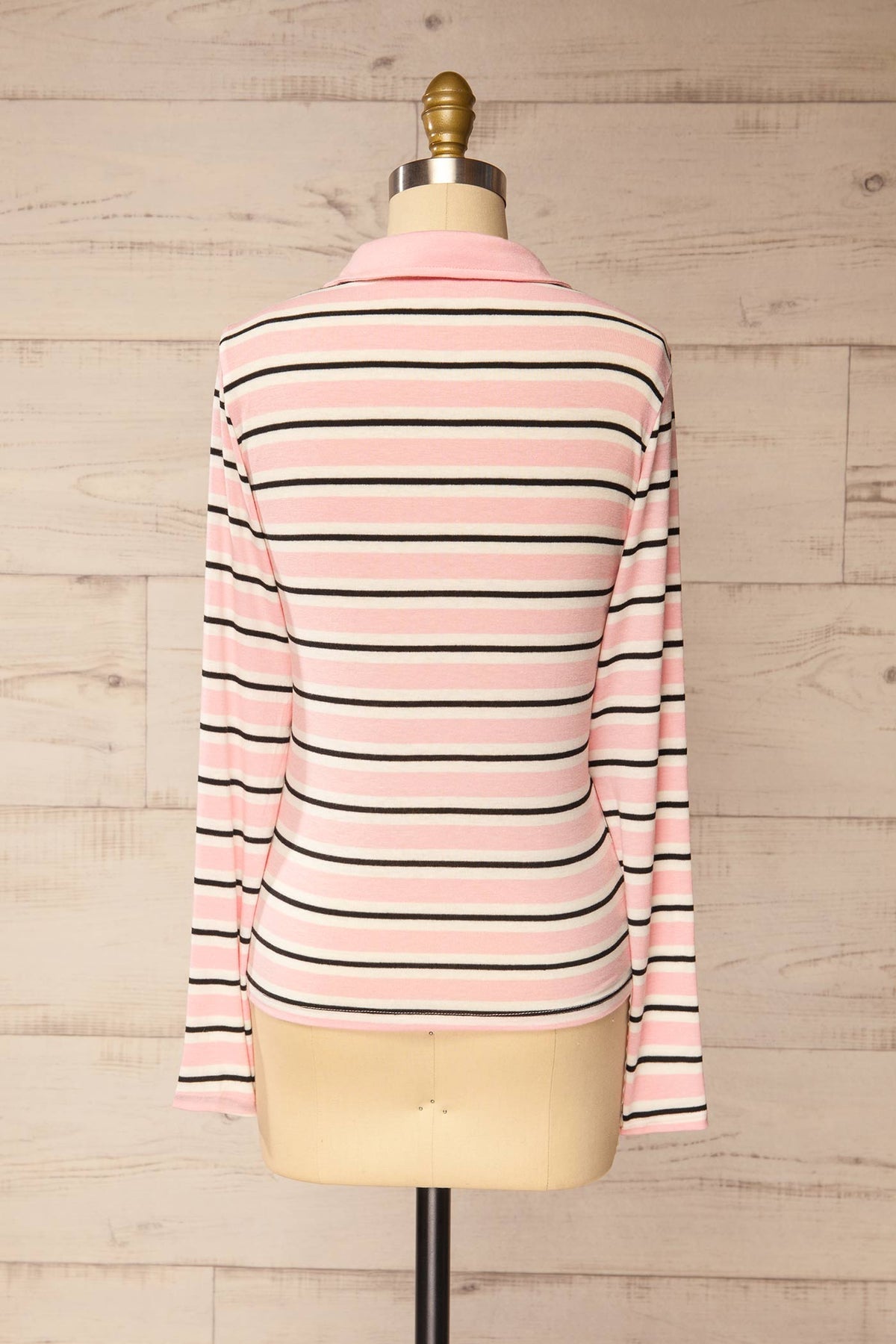 back view of Shepparton Pink Striped Long Sleeve Top at La petite garçonne