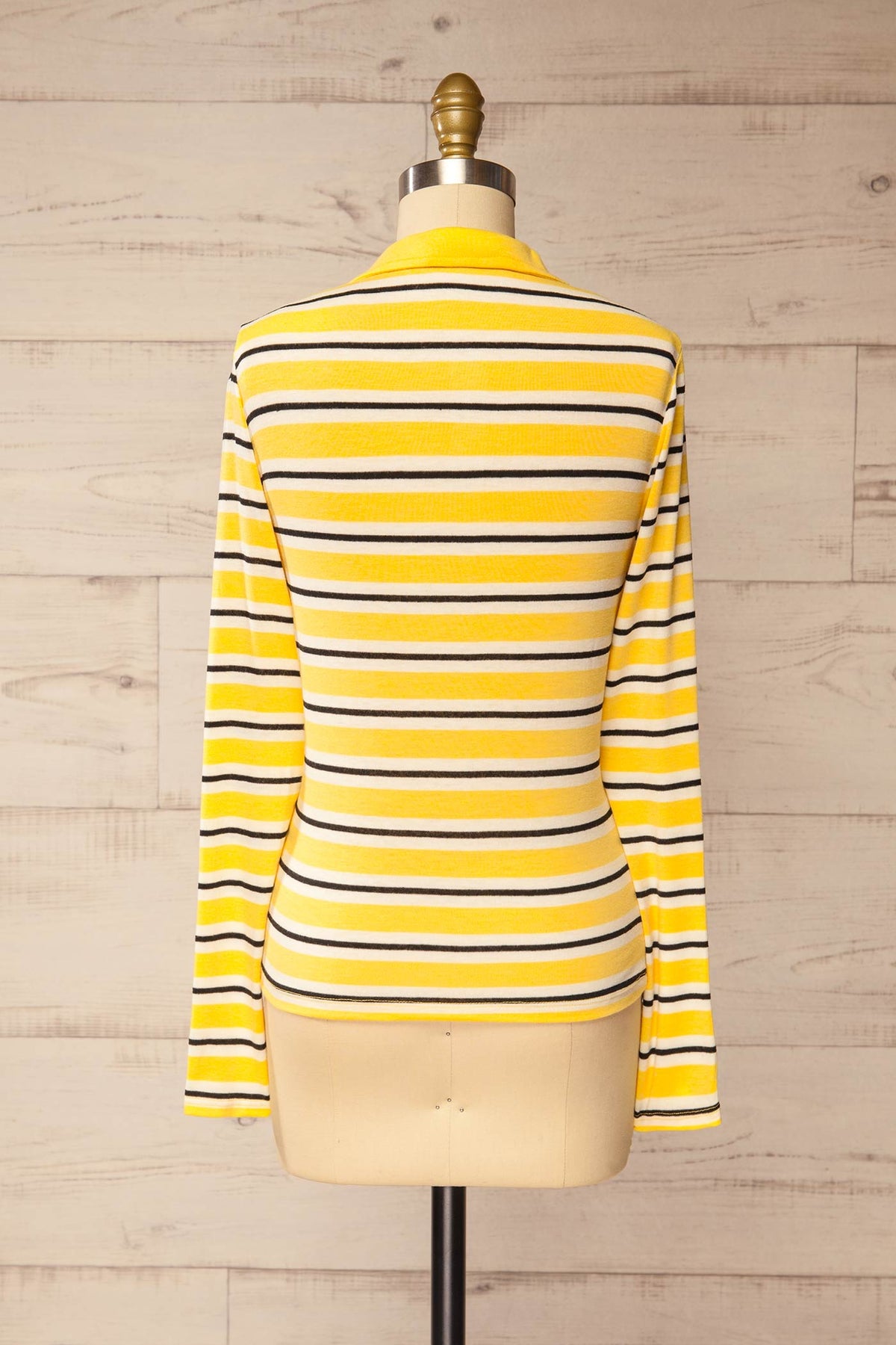 back  view of Shepparton Yellow Striped Long Sleeve Top at La petite garçonne