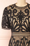 Shevona Black Crocheted Lace Midi Dress | Boutique 1861 front close-up