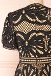 Shevona Black Crocheted Lace Midi Dress | Boutique 1861 back close-up