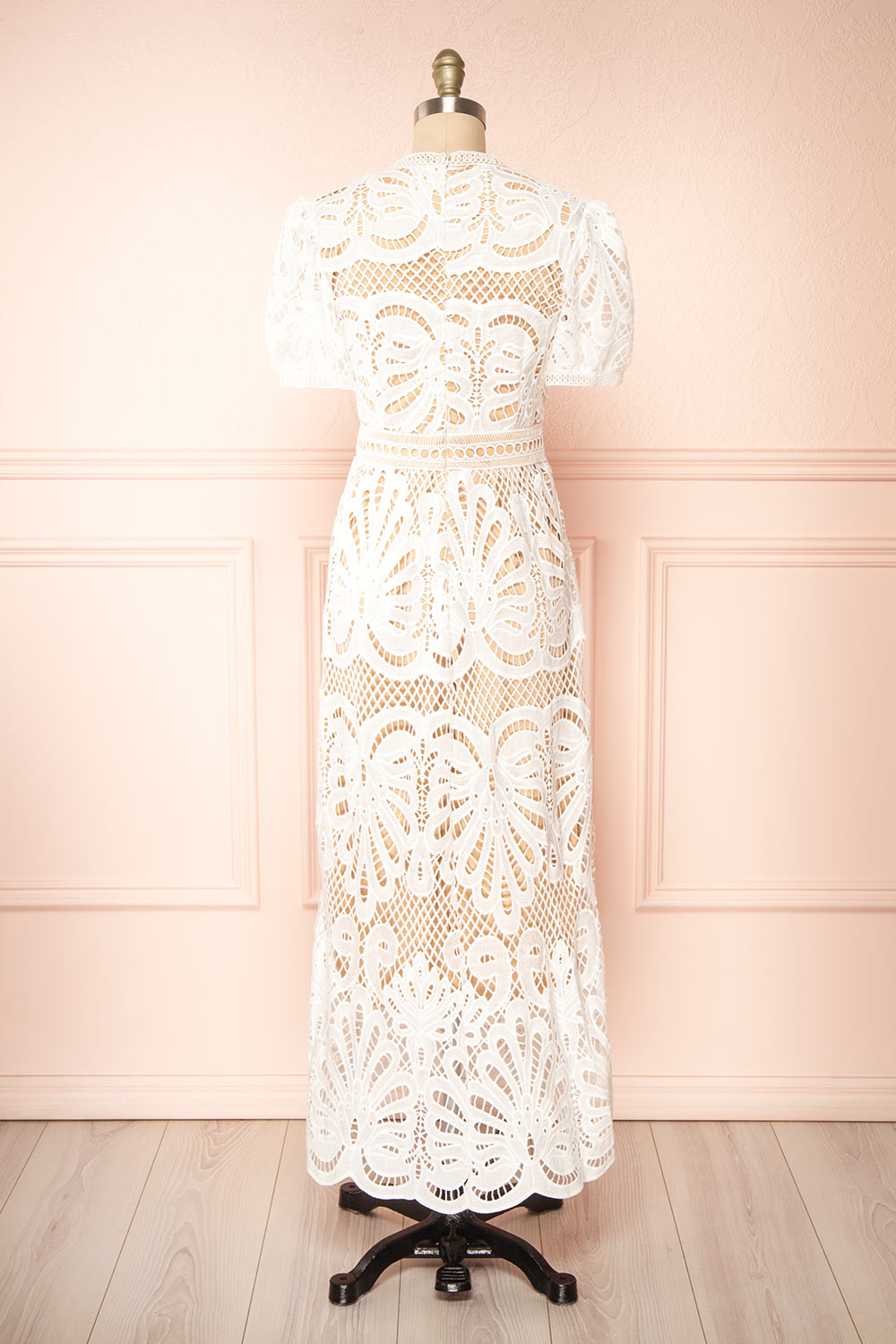 Lace midi 2024 dress white