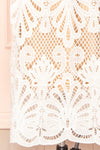 Shevona White Crocheted Lace Midi Dress | Boutique 1861 bottom