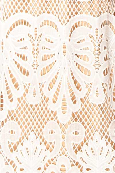 Shevona White Crocheted Lace Midi Dress | Boutique 1861 fabric