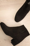 Shilo Black Suede Ankle Boots with Heel | La Petite Garçonne flat view
