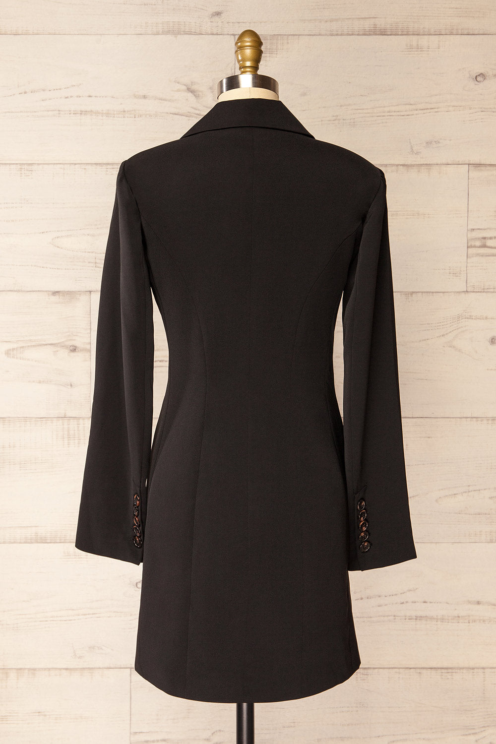 Siazan Black Asymmetrical Blazer Dress w/ Pleats | La petite garçonne side