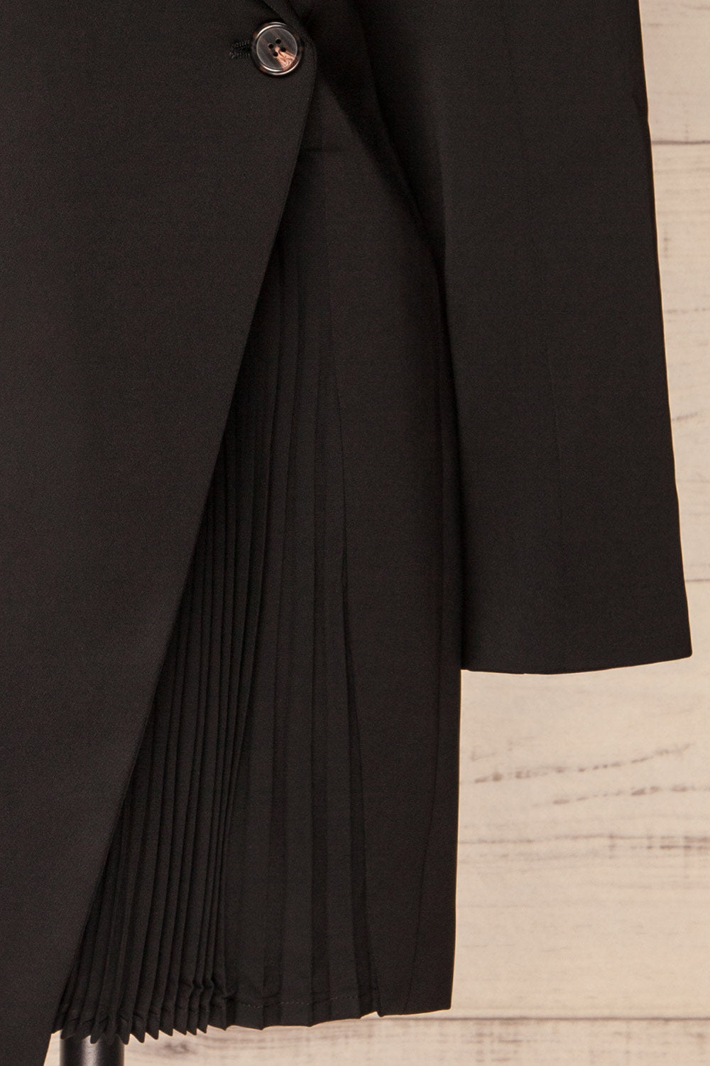 Siazan Black Asymmetrical Blazer Dress w/ Pleats | La petite garçonne bottom