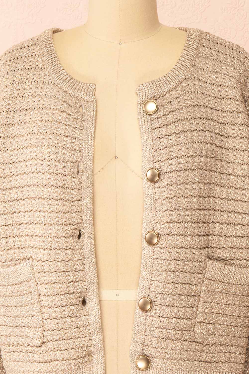 Siberie Knitted Cardigan w/ Gold Metallic Threads | Boutique 1861  oepn