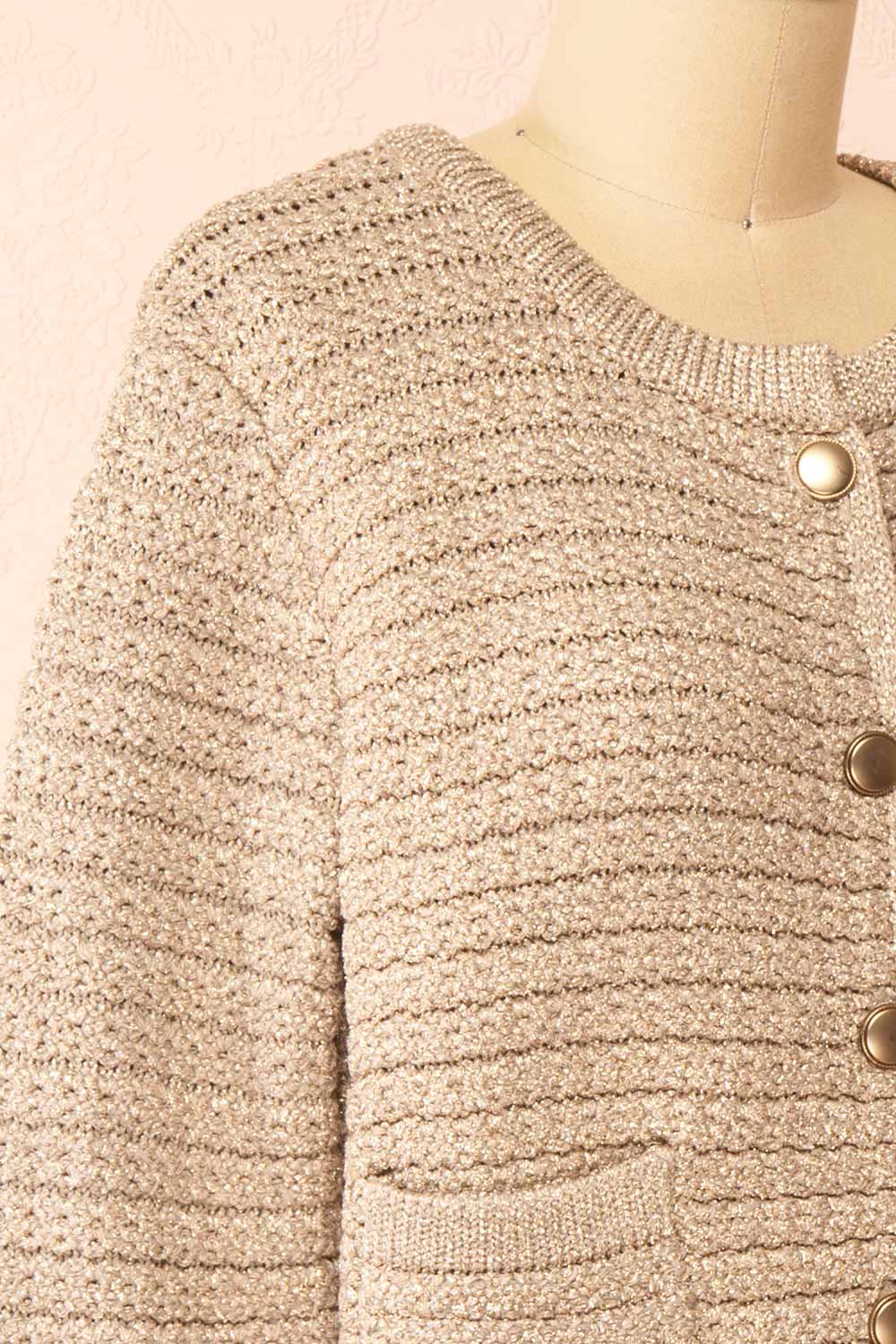 Siberie Knitted Cardigan w/ Gold Metallic Threads | Boutique 1861  side