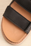 Siemna Black Slide Sandals w/ Velcro Straps | La petite garçonne flat close-up