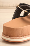 Siemna Black Slide Sandals w/ Velcro Straps | La petite garçonne backc lose-up