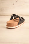 Siemna Black Slide Sandals w/ Velcro Straps | La petite garçonne back view